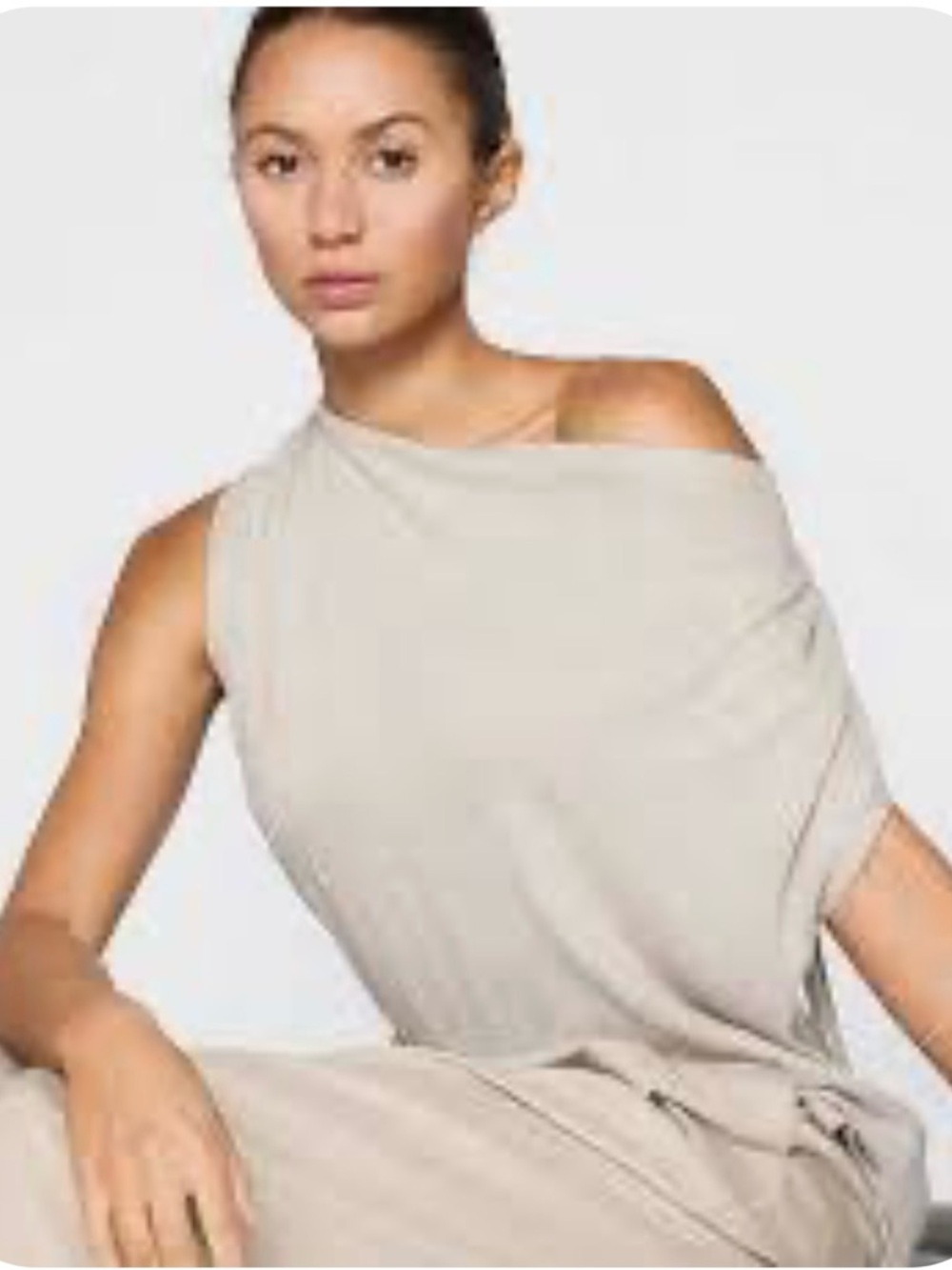 Brochu Walker Vos draped top light chia merino blend size small
